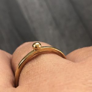 Dot Gold Ring. Gold ball ring, gold ring, dainty gold ring, gold stack ring, hammered gold ring.
