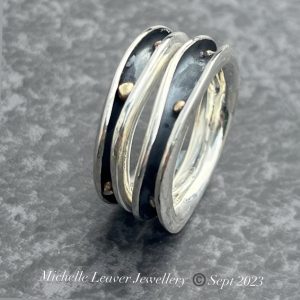 Freeform Stack Ring, chunky silver ring, silver stack ring, chunky wide ring, silver ocean ring, silver sea ring, waves ring, sea themed ring,