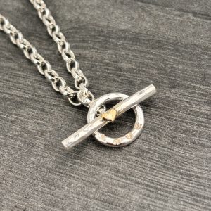 Silver Fob Necklace, gold heart fob necklace, Love Necklace,