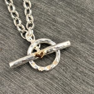 Sterling Silver Fob Bracelet, gold heart bracelet, LOVE fob bracelet,