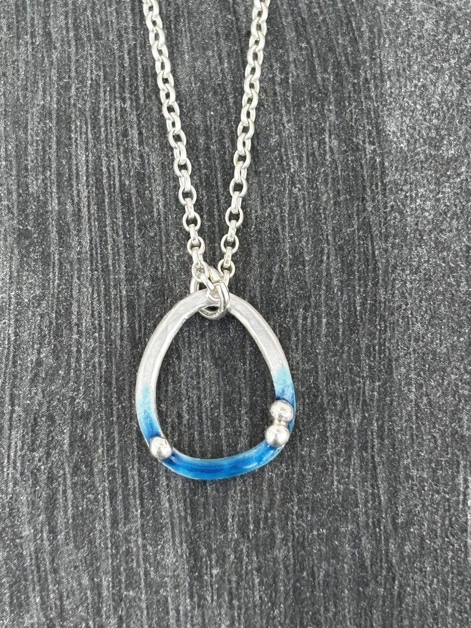 Enamel Pebble Pendant