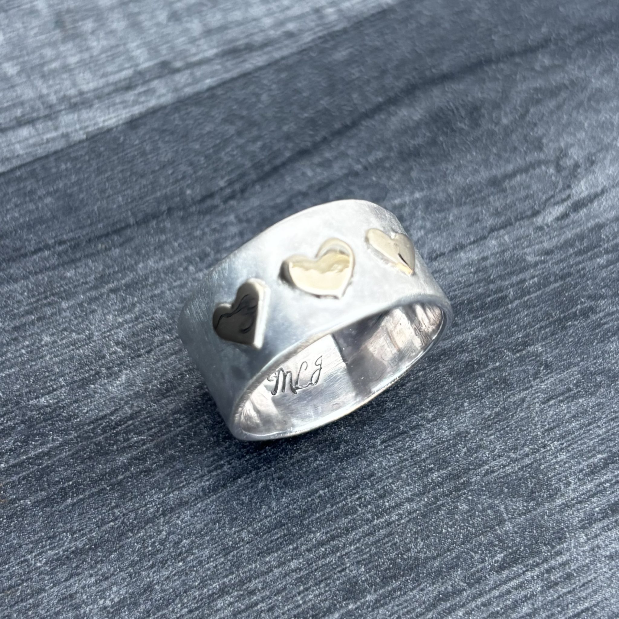 Chunky Gold Hearts Ring