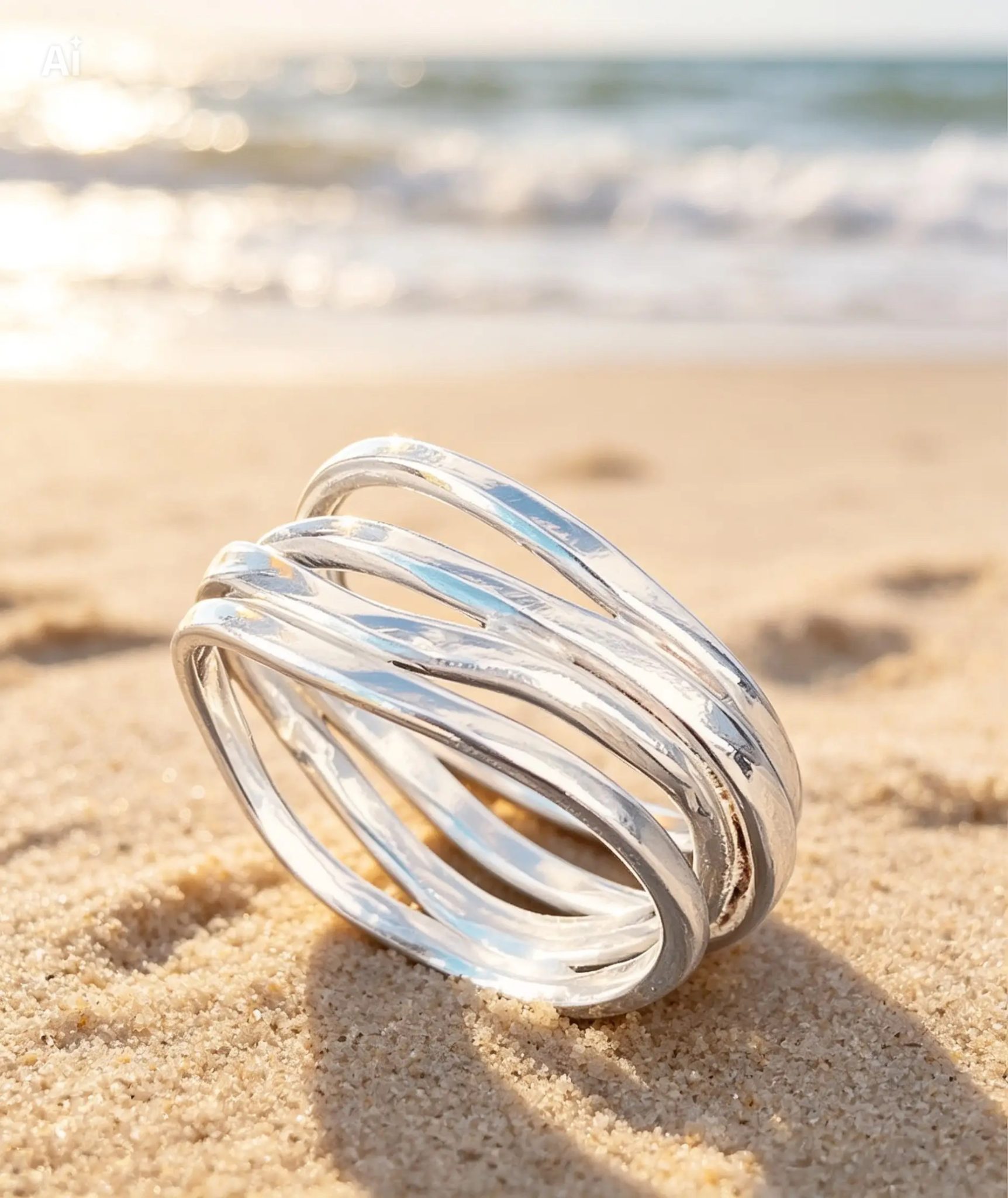 Silver Waves Ring, wave ring, silver wire ring, gift for her, unisex ring, gift for her, gift,