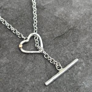 Silver Heart Fob Necklace